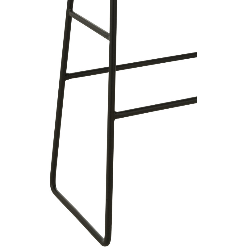 Tabouret de bar Rectangulaire en Bois de teck recyclé Noir Côme - 5