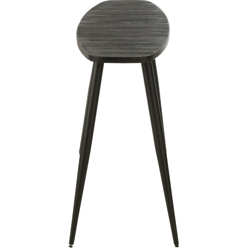 Console Ovale en Bois de teck recyclé Noir Côme - 2