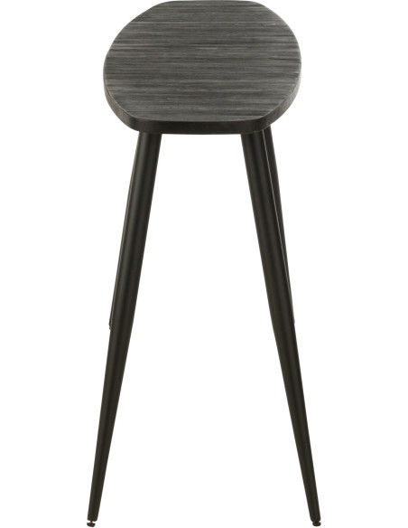 Console Ovale en Bois de teck recyclé Noir Côme - 2