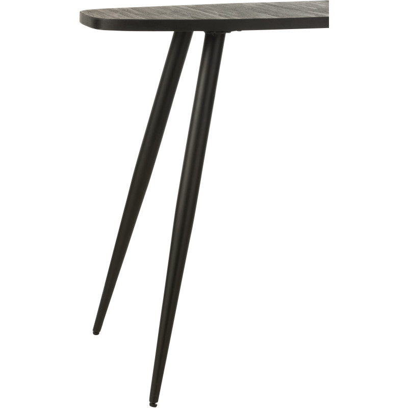Console Ovale en Bois de teck recyclé Noir Côme - 3