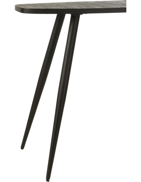 Console Ovale en Bois de teck recyclé Noir Côme - 3