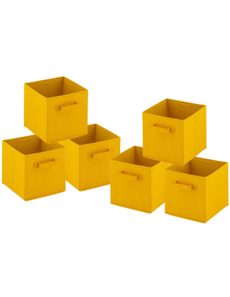 Boîtes de rangement pliantes carrées en Polypropylène Jaune Vynlen (Lot de 6) - 1