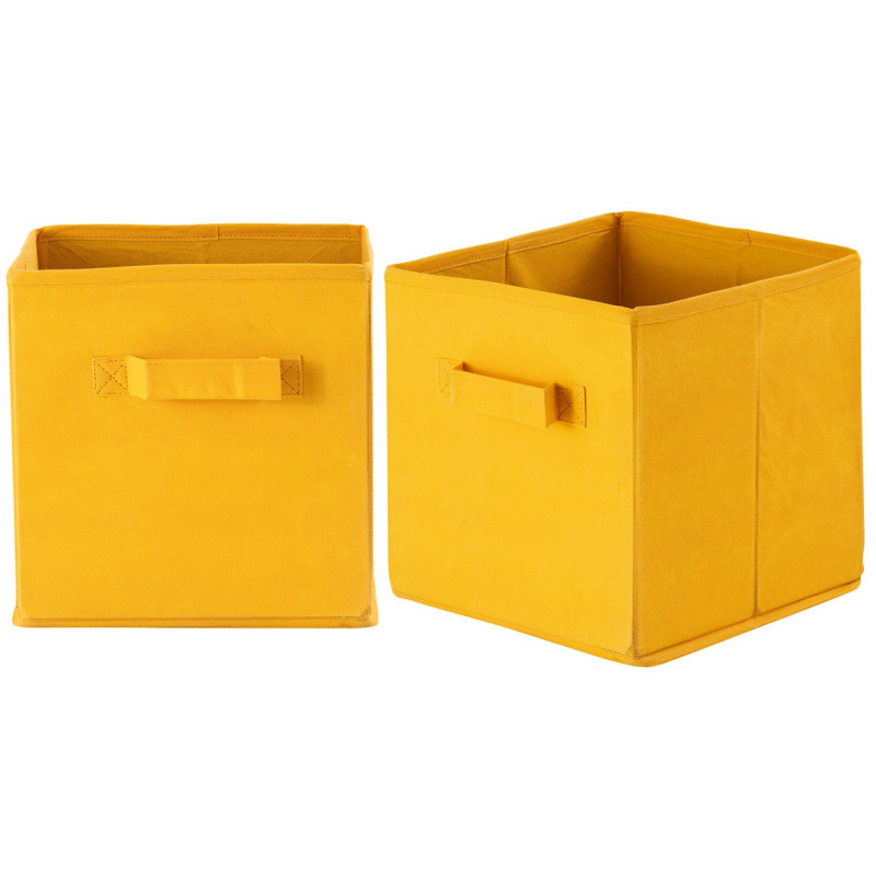 Boîtes de rangement pliantes carrées en Polypropylène Jaune Vynlen (Lot de 6) - 3