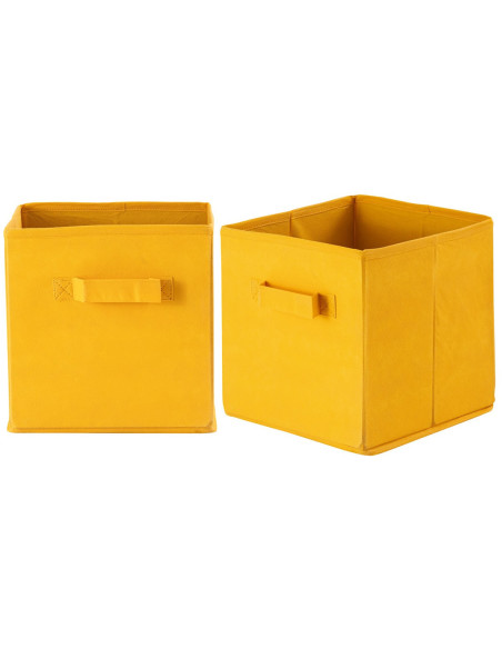 Boîtes de rangement pliantes carrées en Polypropylène Jaune Vynlen (Lot de 6) - 3