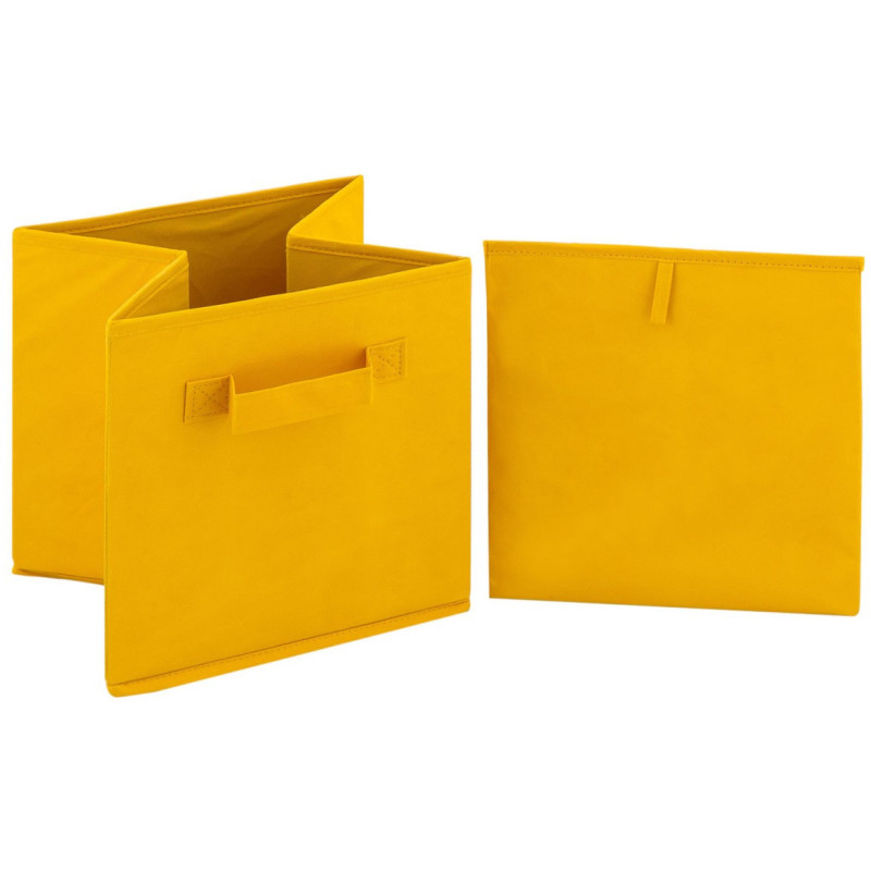 Boîtes de rangement pliantes carrées en Polypropylène Jaune Vynlen (Lot de 6) - 4