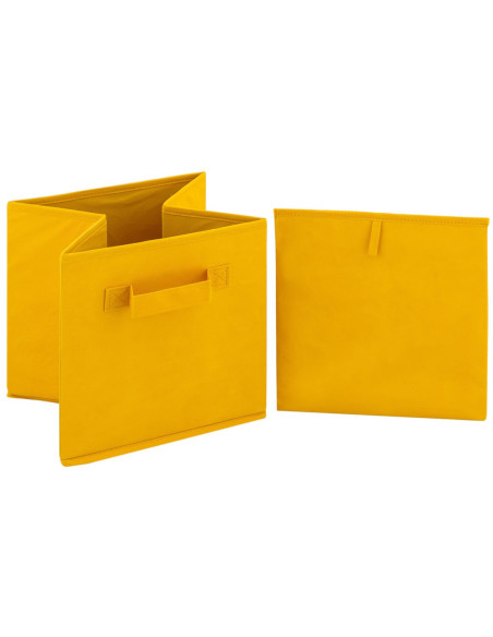 Boîtes de rangement pliantes carrées en Polypropylène Jaune Vynlen (Lot de 6) - 4