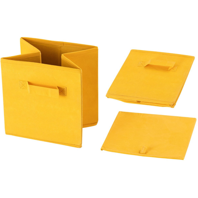 Boîtes de rangement pliantes carrées en Polypropylène Jaune Vynlen (Lot de 6) - 5