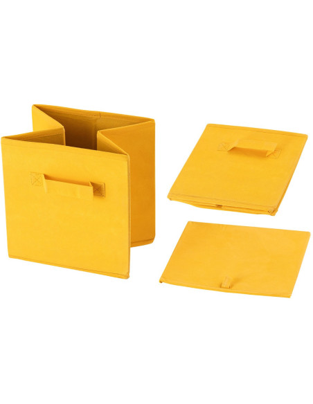 Boîtes de rangement pliantes carrées en Polypropylène Jaune Vynlen (Lot de 6) - 5