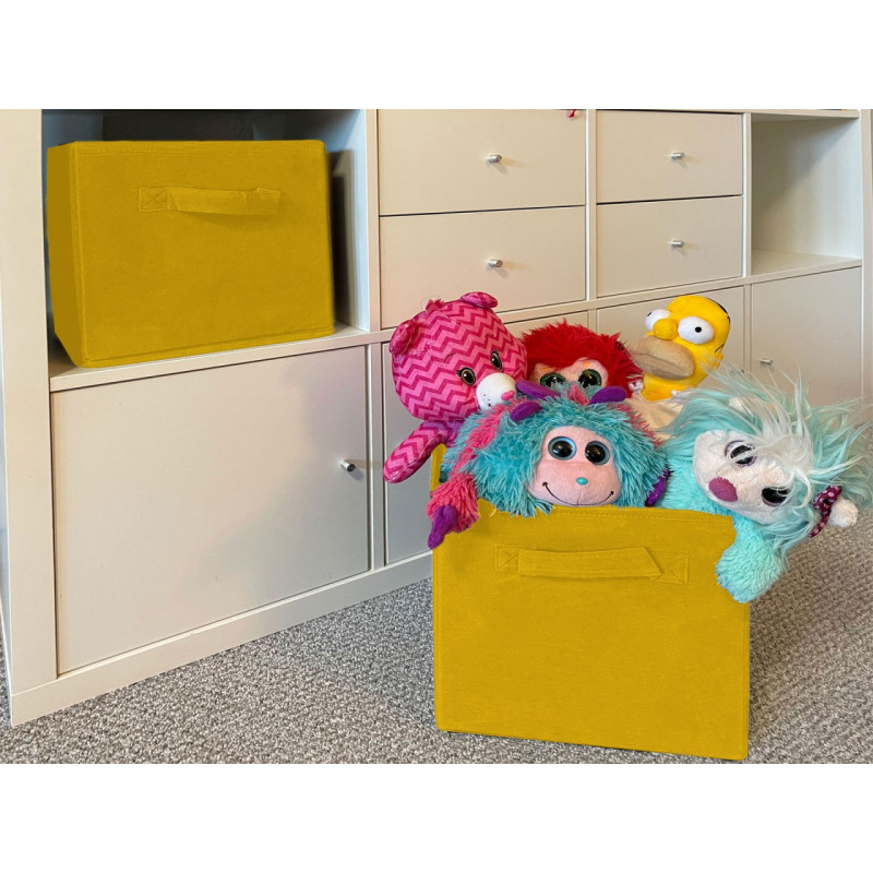 Boîtes de rangement pliantes carrées en Polypropylène Jaune Vynlen (Lot de 6) - 6