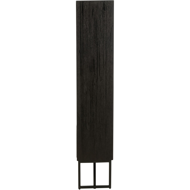Étagère 12 niches 5 tiroirs en Bois de teck recyclé Noir Octave - 3