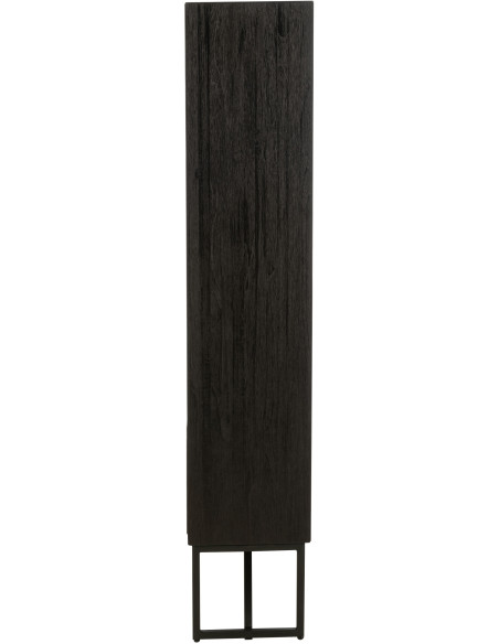 Étagère 12 niches 5 tiroirs en Bois de teck recyclé Noir Octave - 3