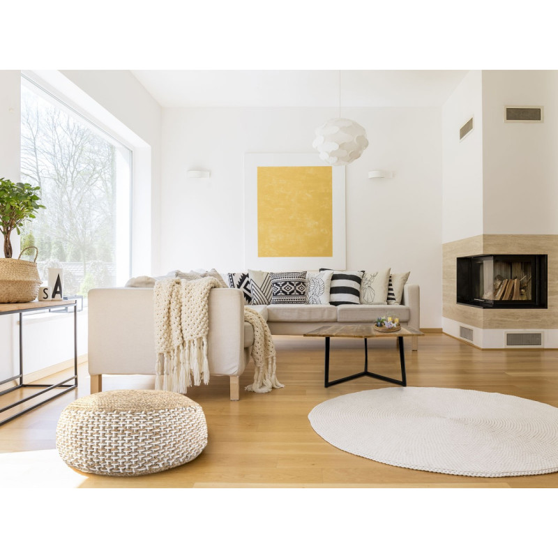 Table basse moderne Hexagonale en Métal Noir Bois de manguier massif Marron tabac Vieilli Rynlex - 9