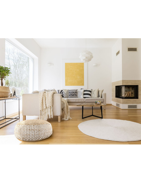 Table basse moderne Hexagonale en Métal Noir Bois de manguier massif Marron tabac Vieilli Rynlex - 9