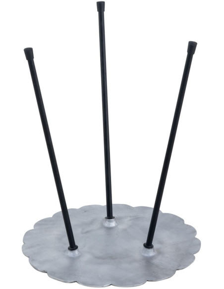 Table d'appoint originale Fleur Ronde en Métal Argenté Noir Vieilli Xevria - 7