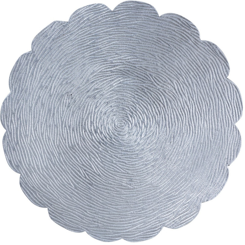 Table d'appoint originale Fleur Ronde en Métal Argenté Noir Vieilli Xevria - 4