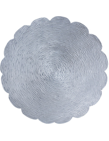 Table d'appoint originale Fleur Ronde en Métal Argenté Noir Vieilli Xevria - 4