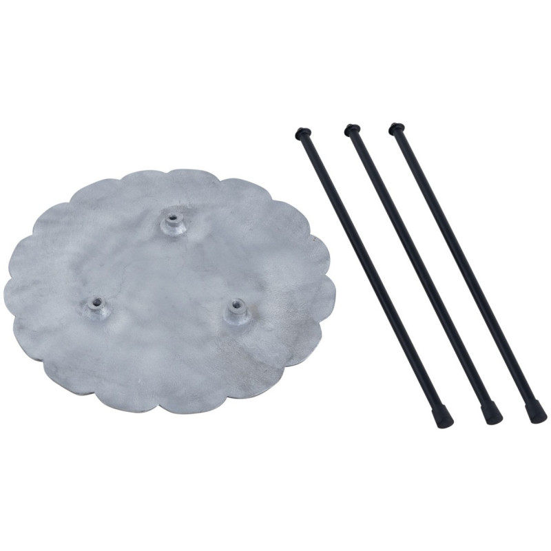 Table d'appoint originale Fleur Ronde en Métal Argenté Noir Vieilli Xevria - 9