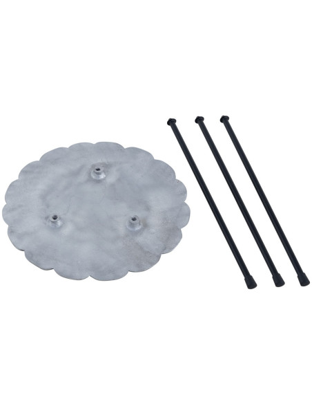 Table d'appoint originale Fleur Ronde en Métal Argenté Noir Vieilli Xevria - 9