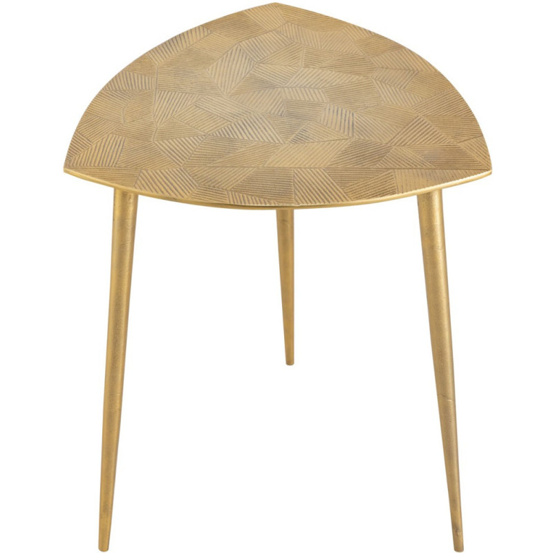 Table d'appoint moderne Triangulaire en Métal Doré Vieilli Mirlae - 3