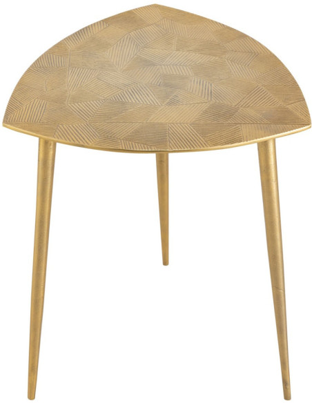 Table d'appoint moderne Triangulaire en Métal Doré Vieilli Mirlae - 3