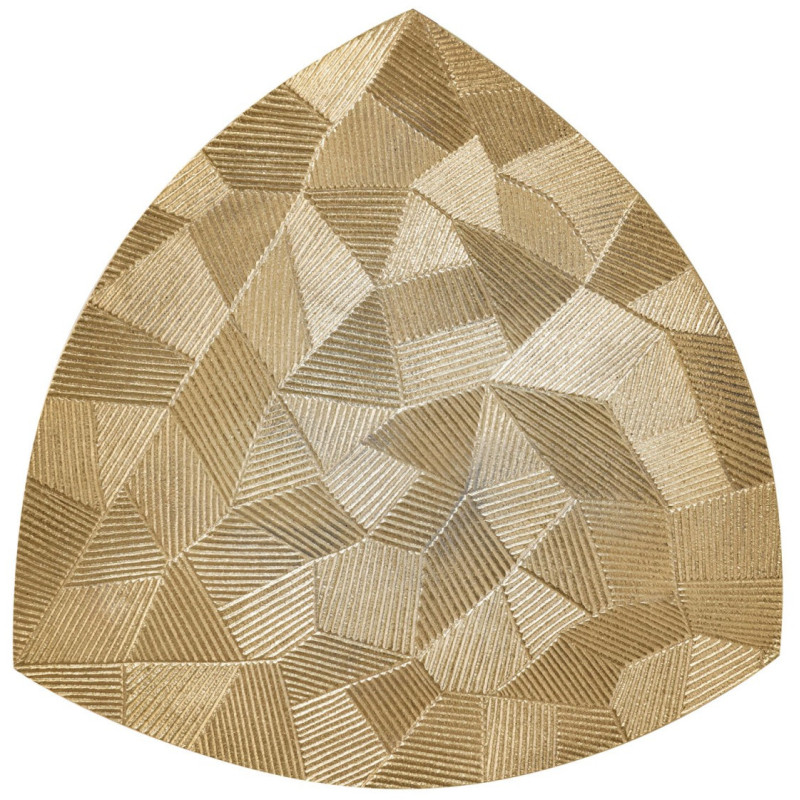 Table d'appoint moderne Triangulaire en Métal Doré Vieilli Mirlae - 6