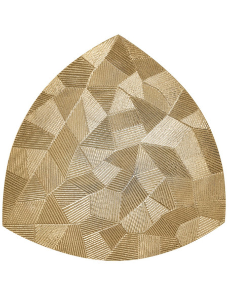 Table d'appoint moderne Triangulaire en Métal Doré Vieilli Mirlae - 6