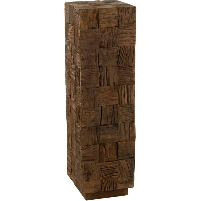 Sellette haute Hauteur 105 cm Carrée en Bois Naturel Woody J-Line - 1