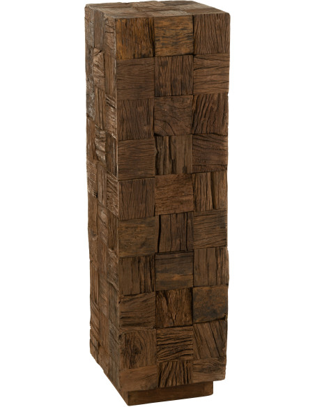 Sellette haute Hauteur 105 cm Carrée en Bois Naturel Woody J-Line - 1