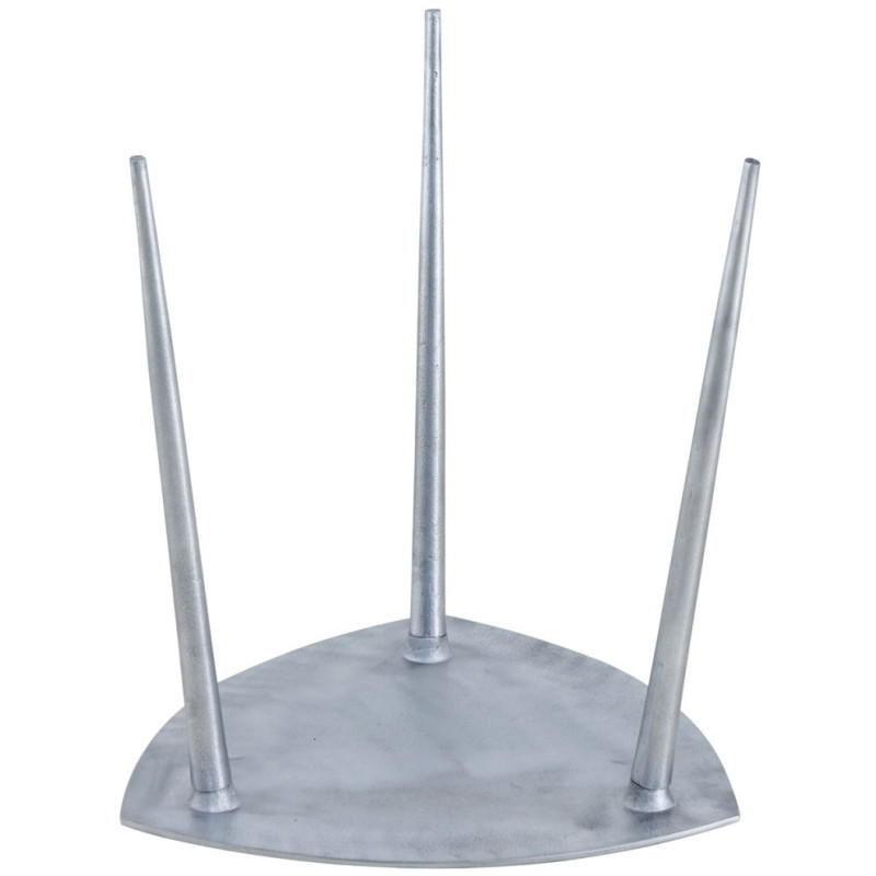 Table d'appoint moderne Triangulaire en Métal Argenté Vieilli Mirlae - 4