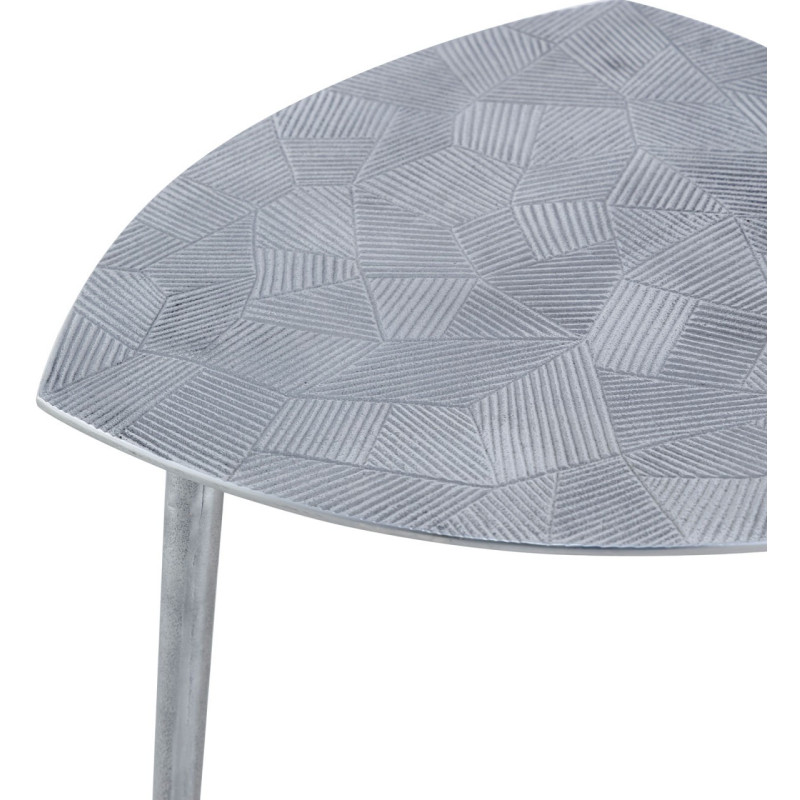 Table d'appoint moderne Triangulaire en Métal Argenté Vieilli Mirlae - 5