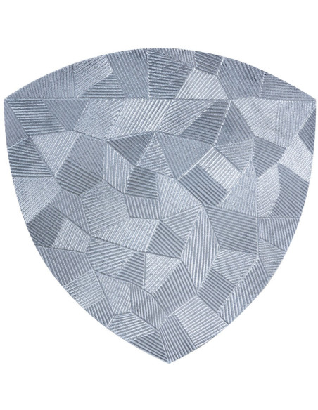 Table d'appoint moderne Triangulaire en Métal Argenté Vieilli Mirlae - 6