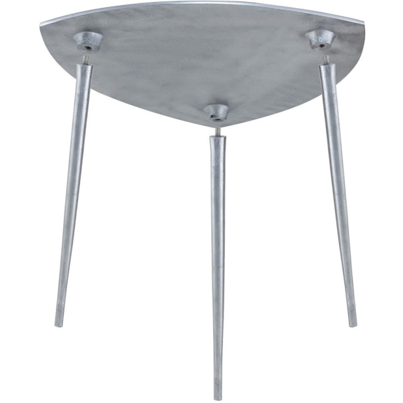 Table d'appoint moderne Triangulaire en Métal Argenté Vieilli Mirlae - 7