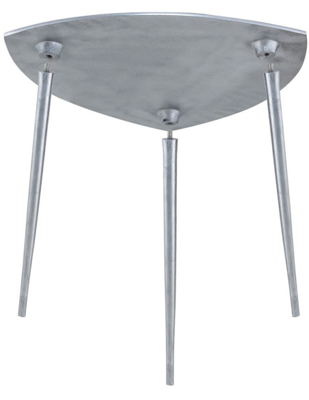 Table d'appoint moderne Triangulaire en Métal Argenté Vieilli Mirlae - 7