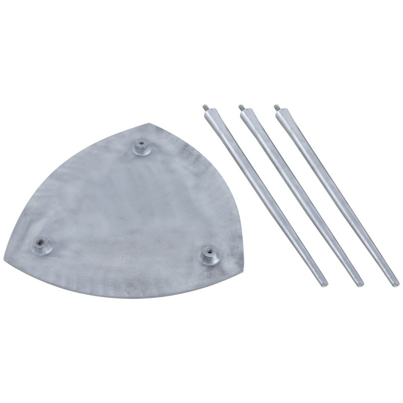 Table d'appoint moderne Triangulaire en Métal Argenté Vieilli Mirlae - 8