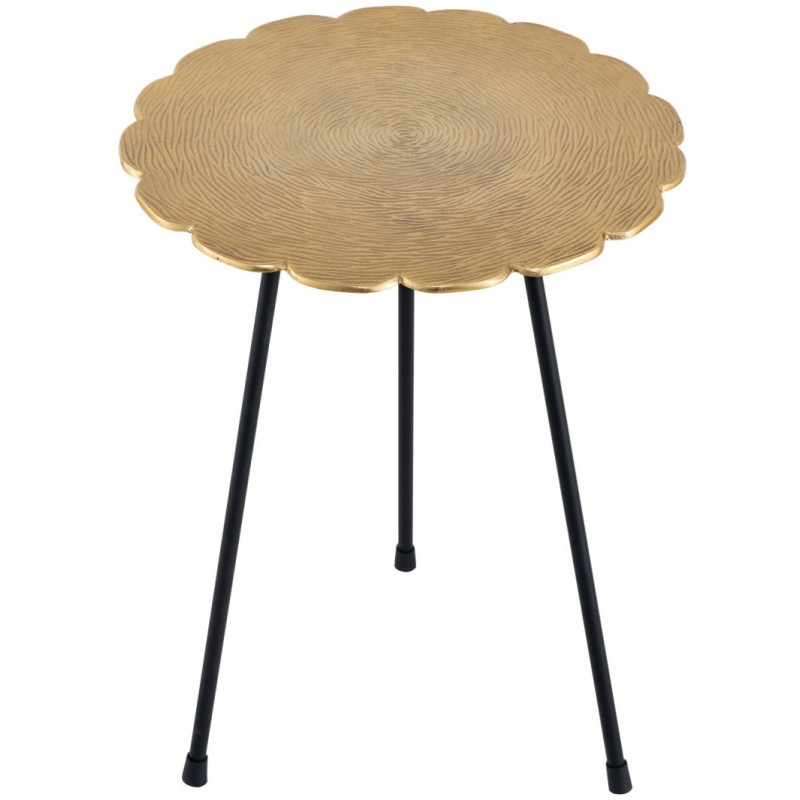 Table d'appoint originale Fleur Ronde en Métal Doré Noir Vieilli Xevria - 3