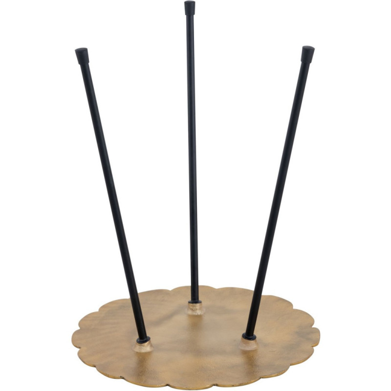 Table d'appoint originale Fleur Ronde en Métal Doré Noir Vieilli Xevria - 7