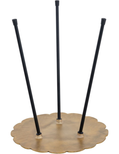Table d'appoint originale Fleur Ronde en Métal Doré Noir Vieilli Xevria - 7