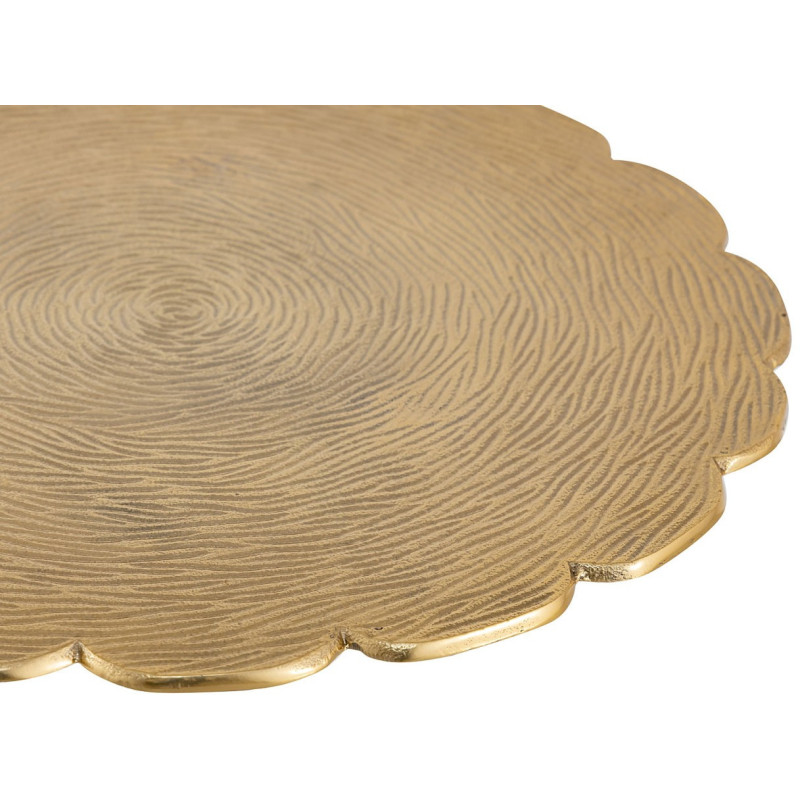 Table d'appoint originale Fleur Ronde en Métal Doré Noir Vieilli Xevria - 5