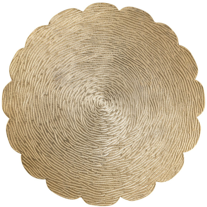 Table d'appoint originale Fleur Ronde en Métal Doré Noir Vieilli Xevria - 6