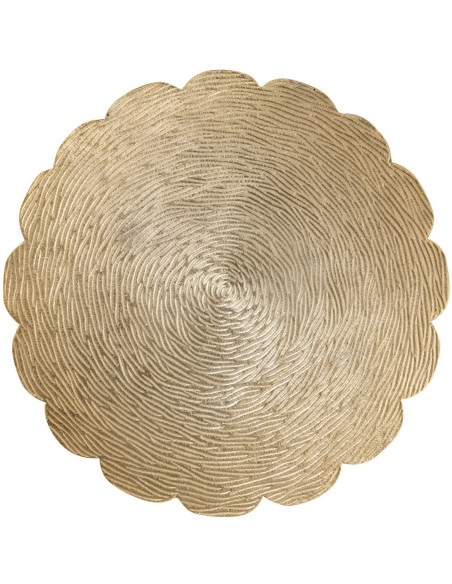 Table d'appoint originale Fleur Ronde en Métal Doré Noir Vieilli Xevria - 6