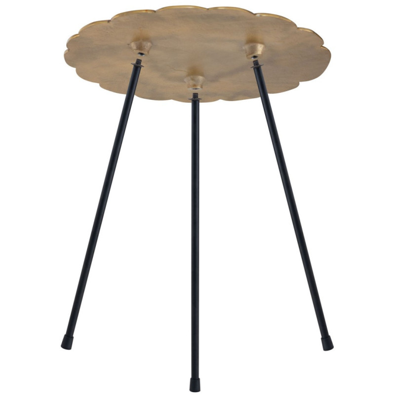 Table d'appoint originale Fleur Ronde en Métal Doré Noir Vieilli Xevria - 4