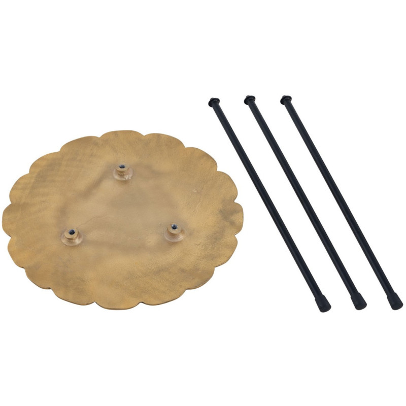 Table d'appoint originale Fleur Ronde en Métal Doré Noir Vieilli Xevria - 8