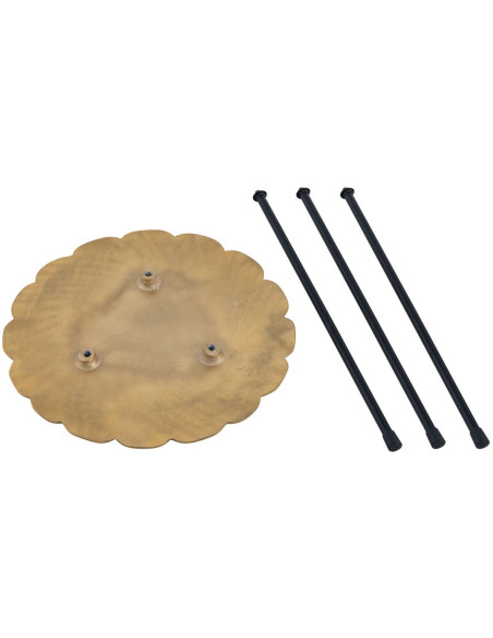 Table d'appoint originale Fleur Ronde en Métal Doré Noir Vieilli Xevria - 8