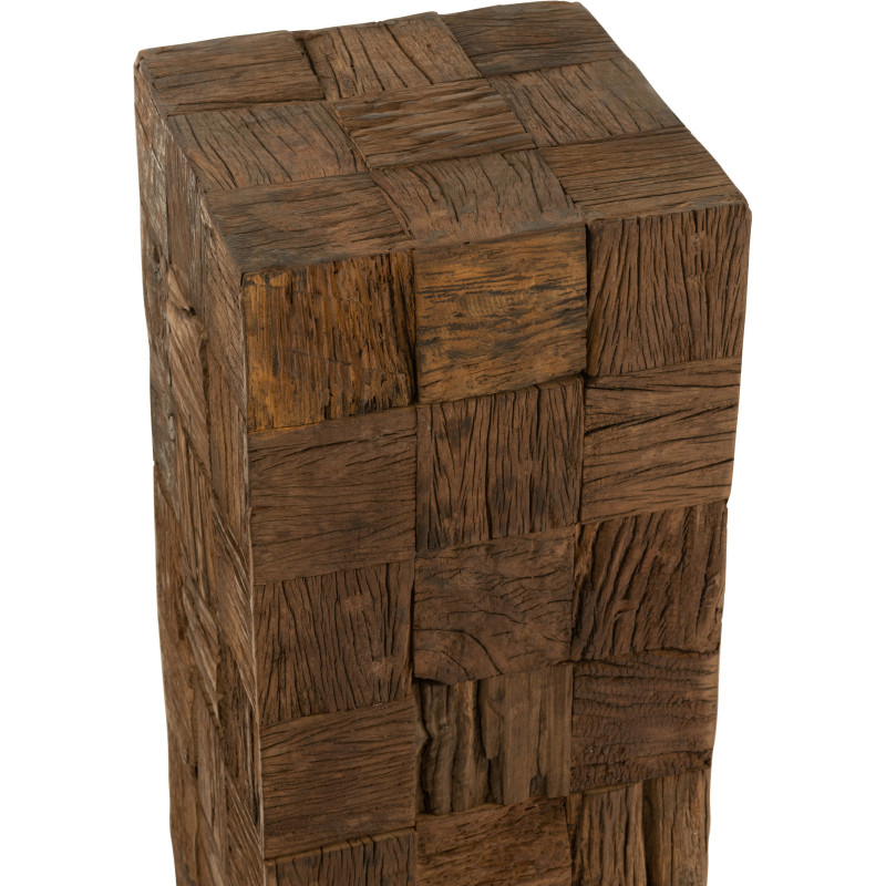 Sellette haute Hauteur 105 cm Carrée en Bois Naturel Woody J-Line - 3