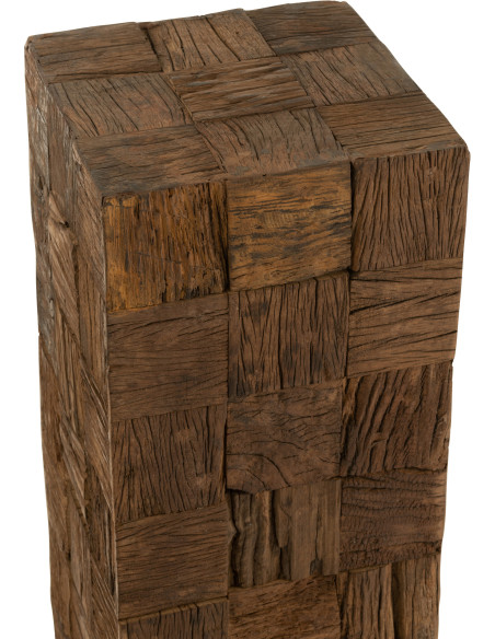 Sellette haute Hauteur 105 cm Carrée en Bois Naturel Woody J-Line - 3