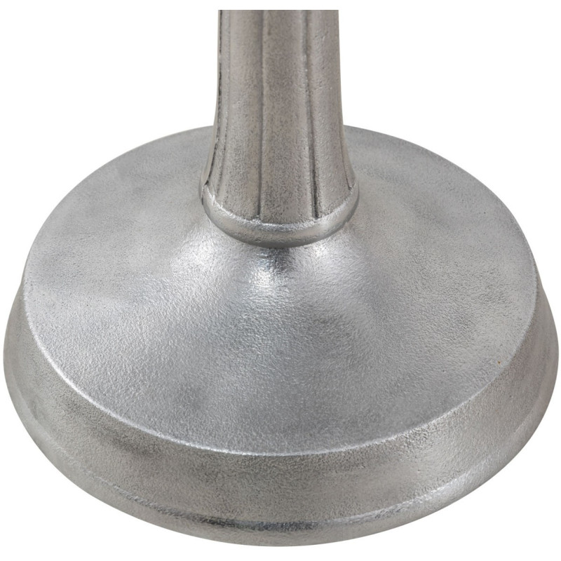 Sellette haute vintage Ronde en Métal Argenté Vieilli Pyrven - 5