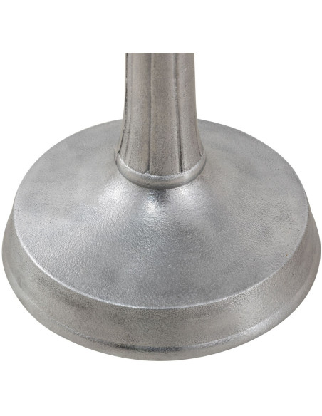 Sellette haute vintage Ronde en Métal Argenté Vieilli Pyrven - 5