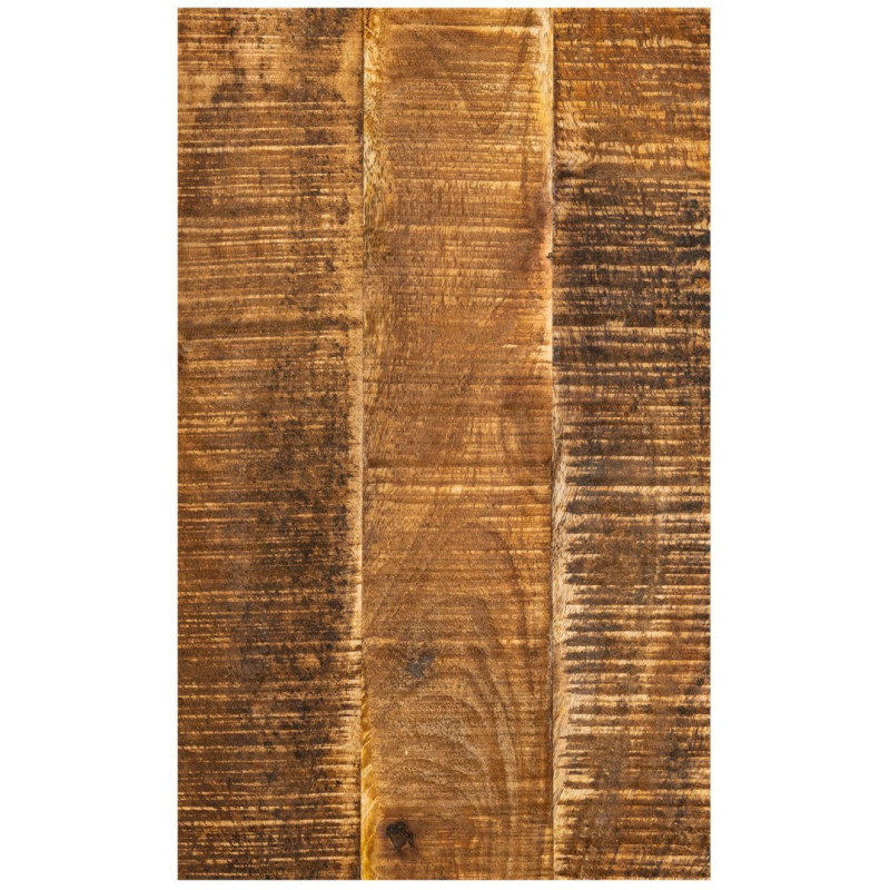 Bout de canapé moderne Rectangulaire en Bois de manguier recyclé Marron tabac Métal Noir Vyrlex - 6
