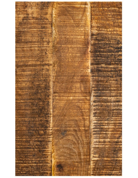Bout de canapé moderne Rectangulaire en Bois de manguier recyclé Marron tabac Métal Noir Vyrlex - 6