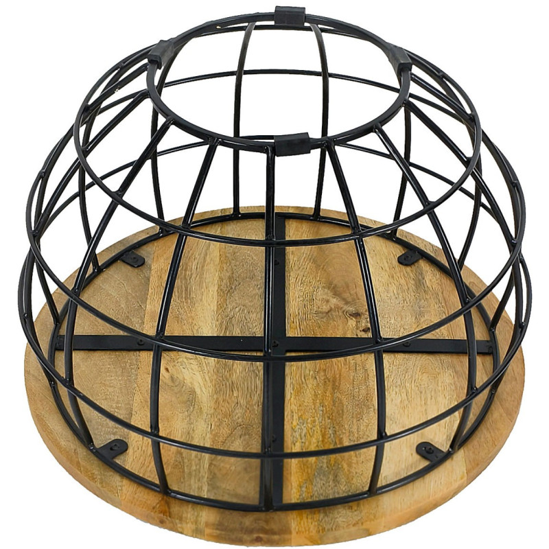 Table basse moderne Ronde en Bois de manguier massif Marron tabac Métal Noir Melyra - 6